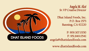 dhat island foods creole food product business card front